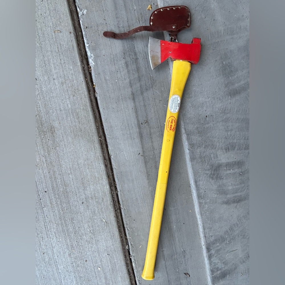 Bright Yellow Handle Axe with Red Head
